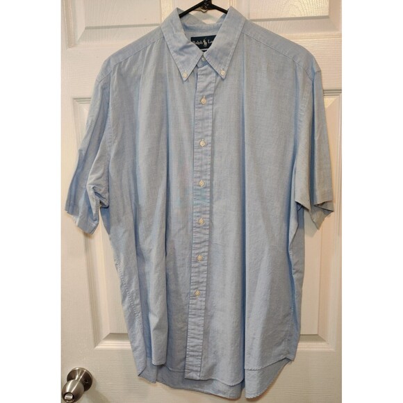 Polo Ralph Lauren Mens size large blue Classic fit linen short Sleeve Polo Logo - Picture 1 of 6